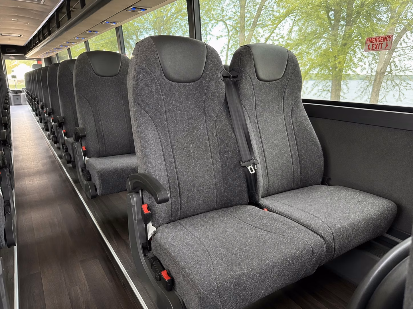 56 passenger charter bus interior